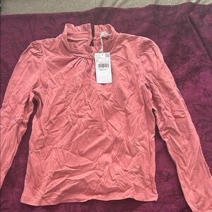 NWT Mango Coral top with ruffle collar - size XS